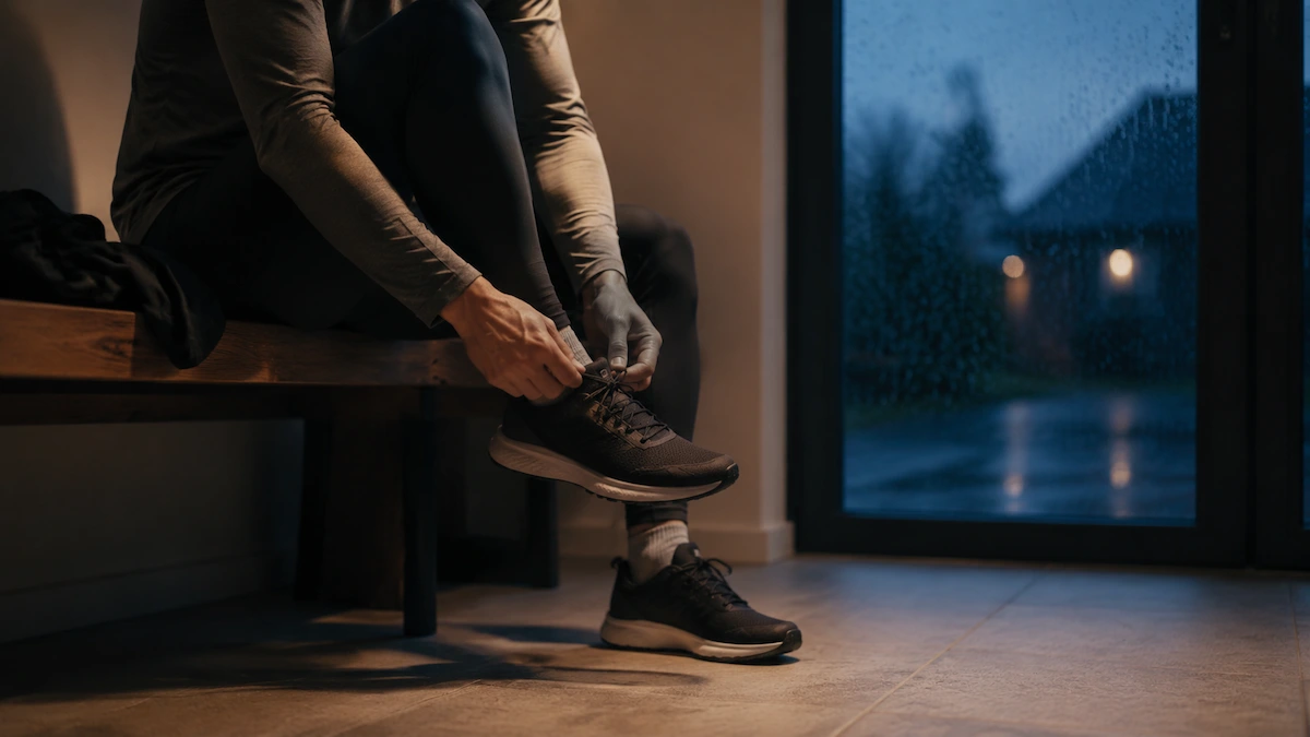 Personne qui lace ses chaussures pour agir malgré le manque de motivation